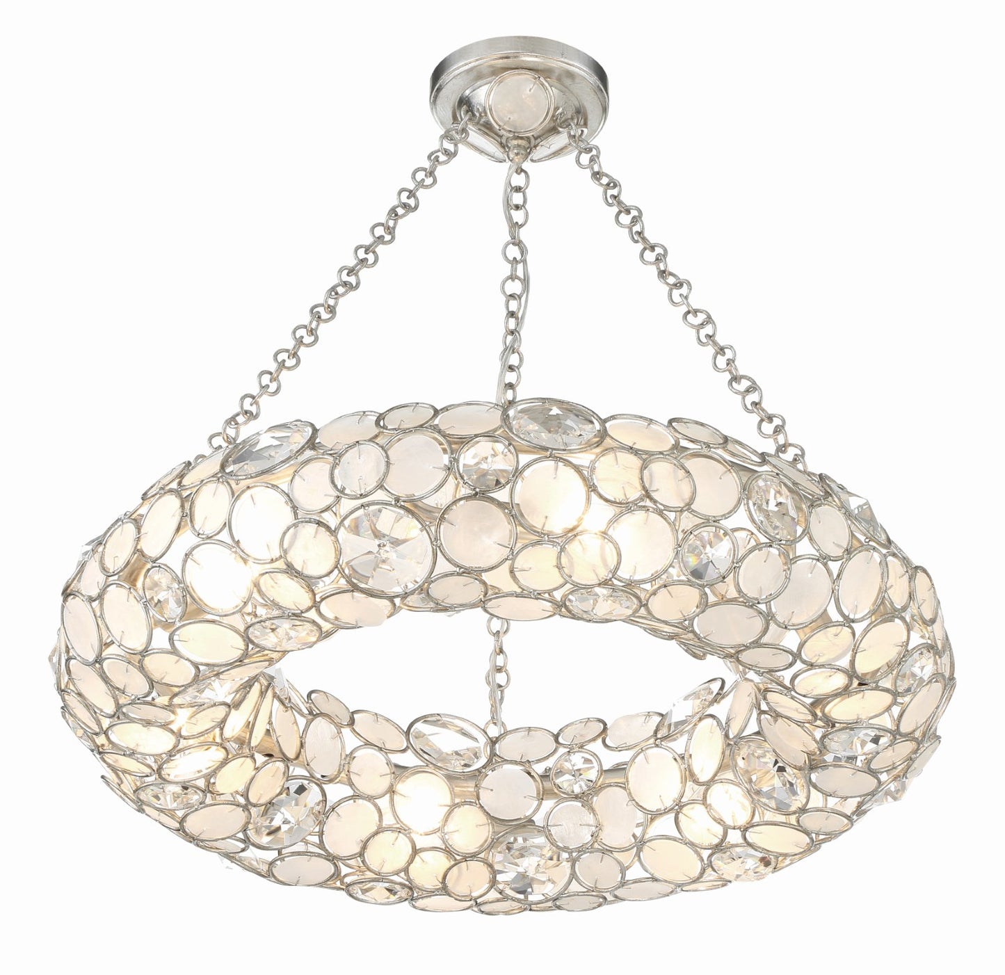 Crystorama 525-SA Palla 6 Light Chandelier - Antique Silver