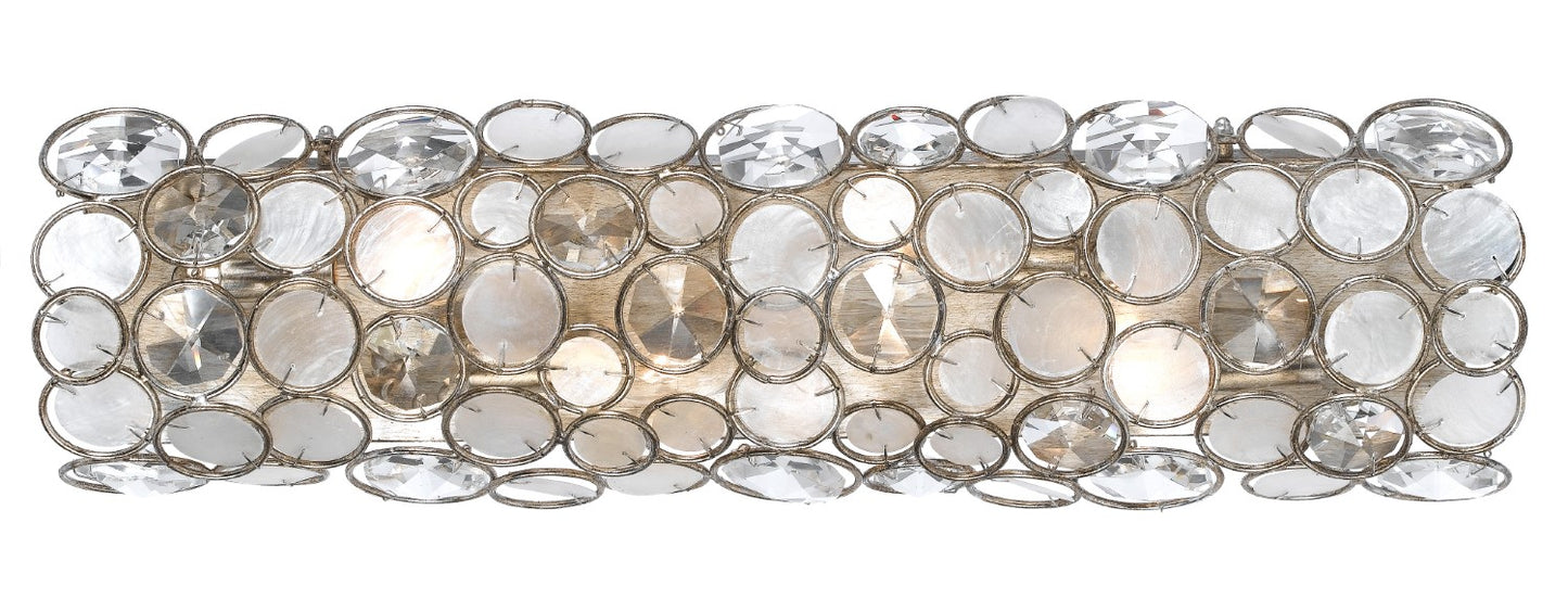 Crystorama 526-SA Palla 4 Light Bathroom Vanity - Antique Silver