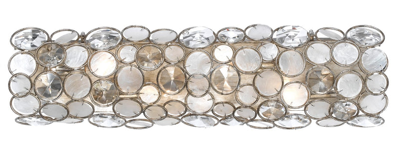 Crystorama 526-SA Palla 4 Light Bathroom Vanity - Antique Silver