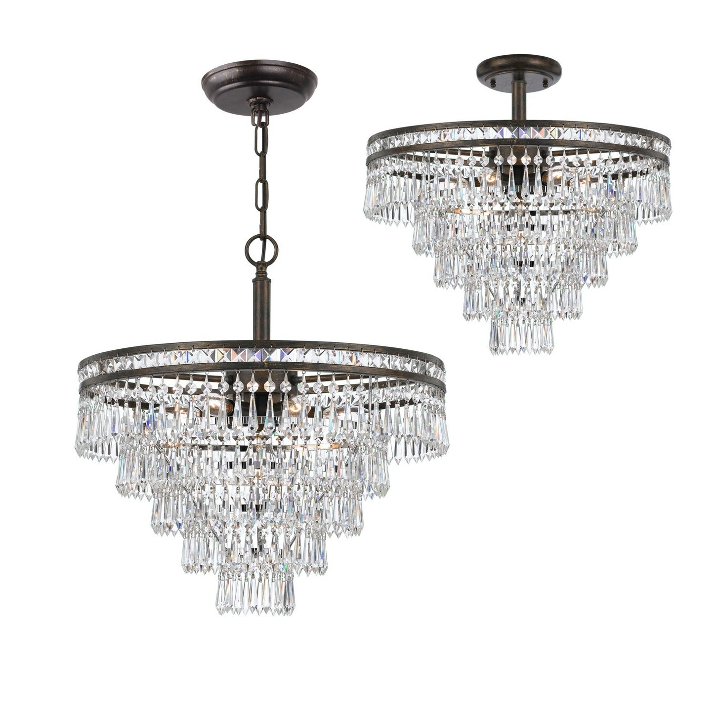 Crystorama 5264-CL-MWP_CEILING Mercer 7 Light Hand Cut Crystal Ceiling Mount - Parent