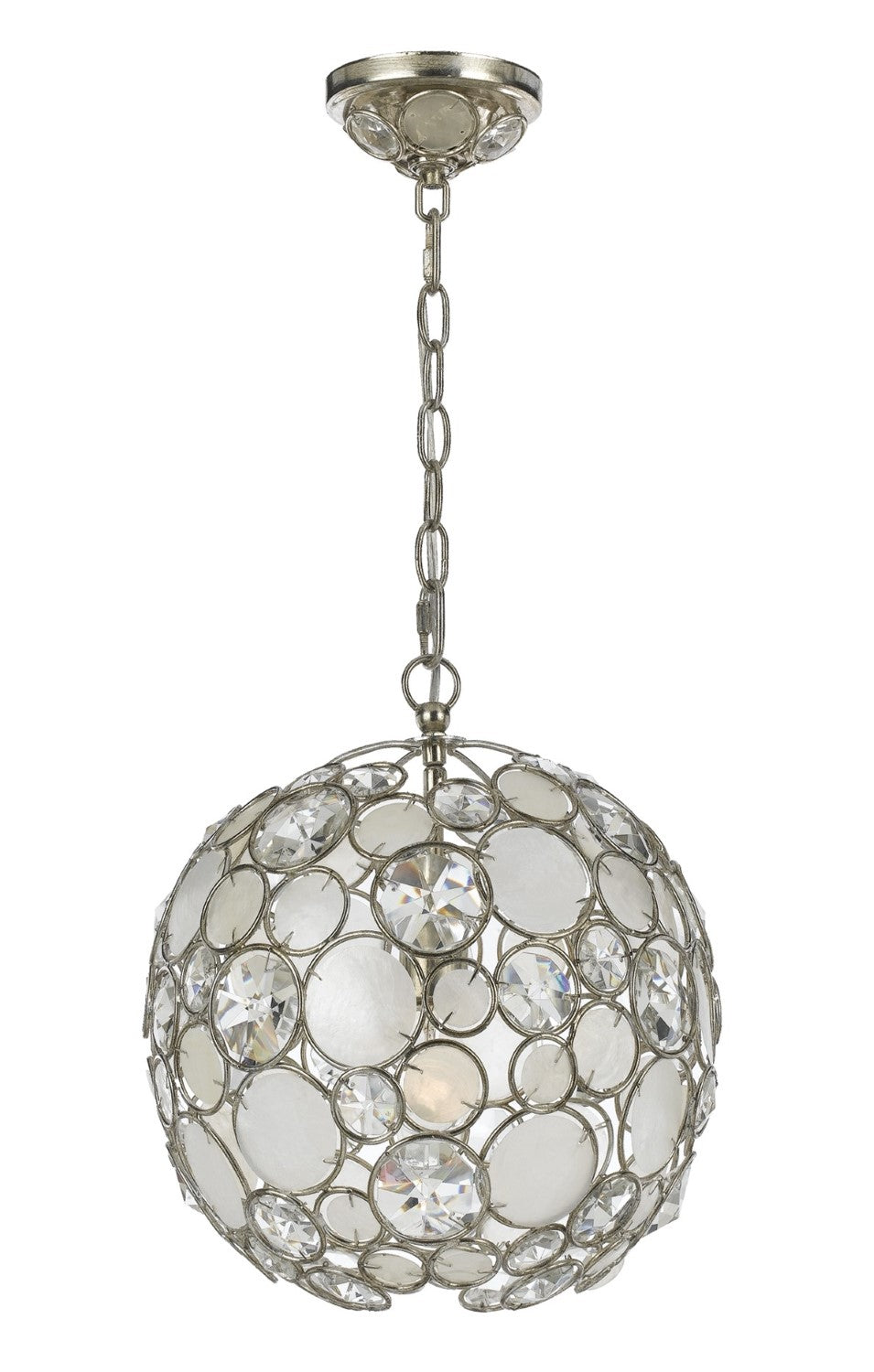Crystorama 527-SA Palla 1 Light Sphere Mini Chandelier - Antique Silver