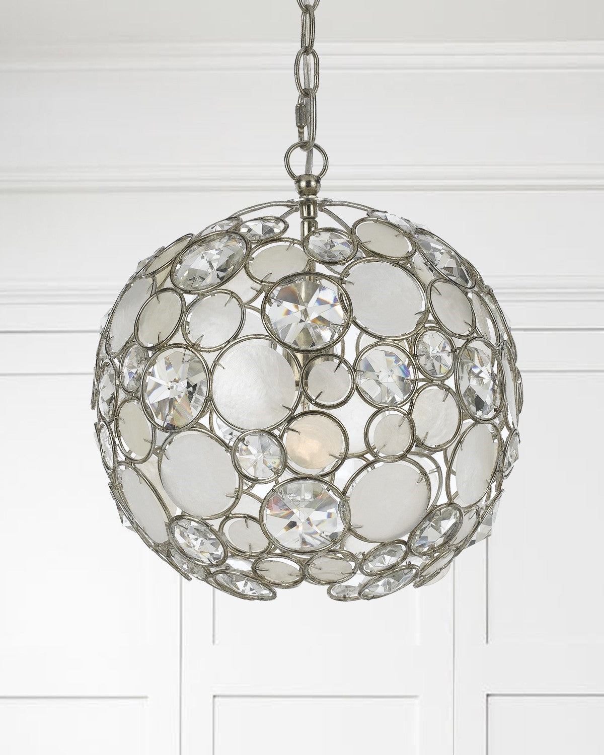 Crystorama 527-SA Palla 1 Light Sphere Mini Chandelier - Antique Silver
