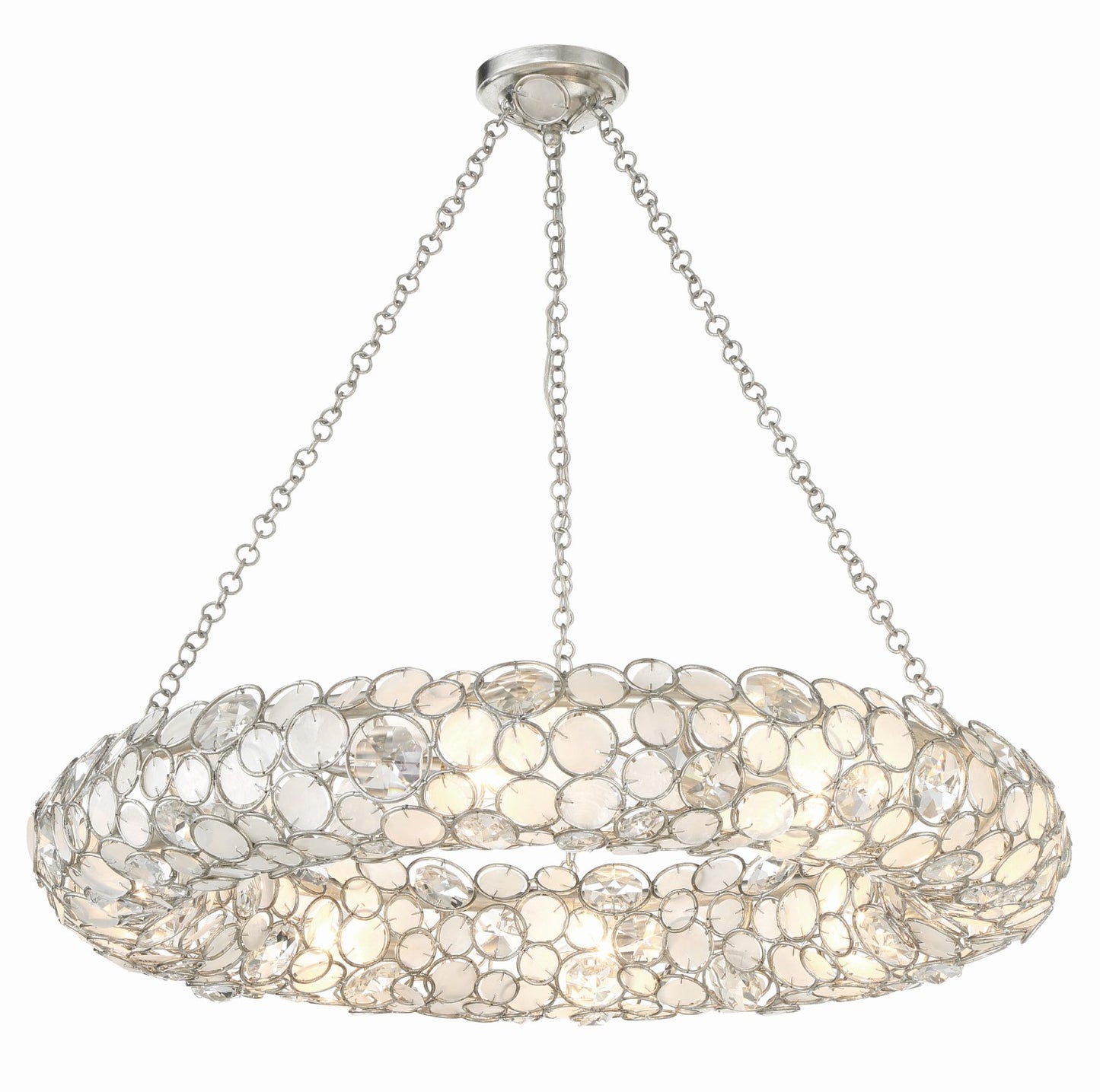 Crystorama 528P-SA Palla 8 Light Chandelier - Antique Silver