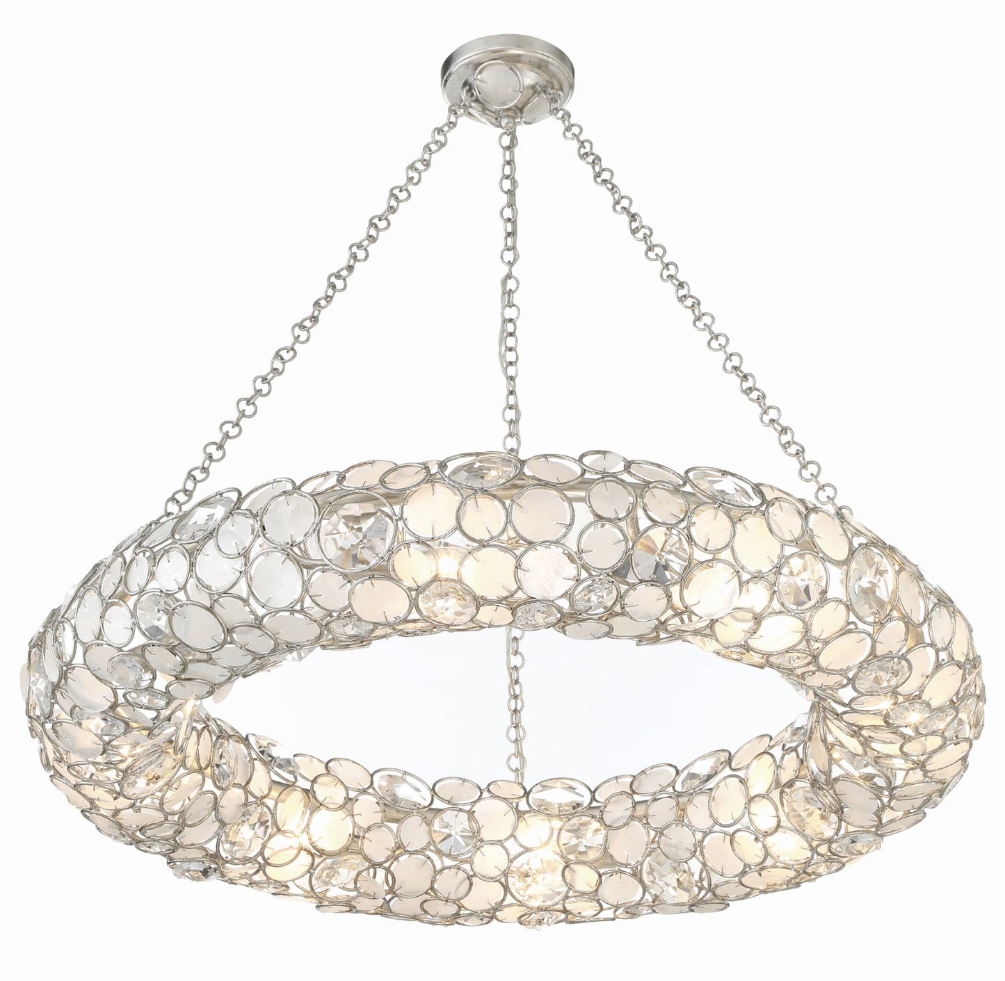 Crystorama 528P-SA Palla 8 Light Chandelier - Antique Silver