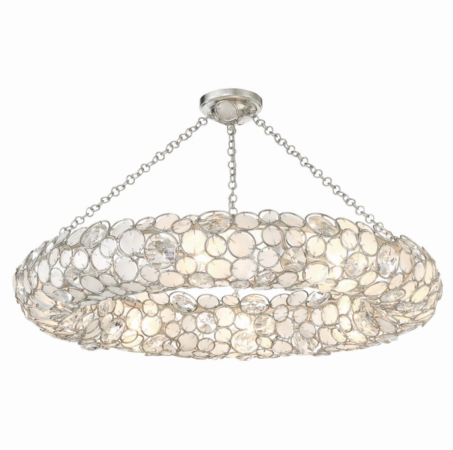 Crystorama 528P-SA_CEILING Palla 8 Light Semi Flush Mount - Antique Silver