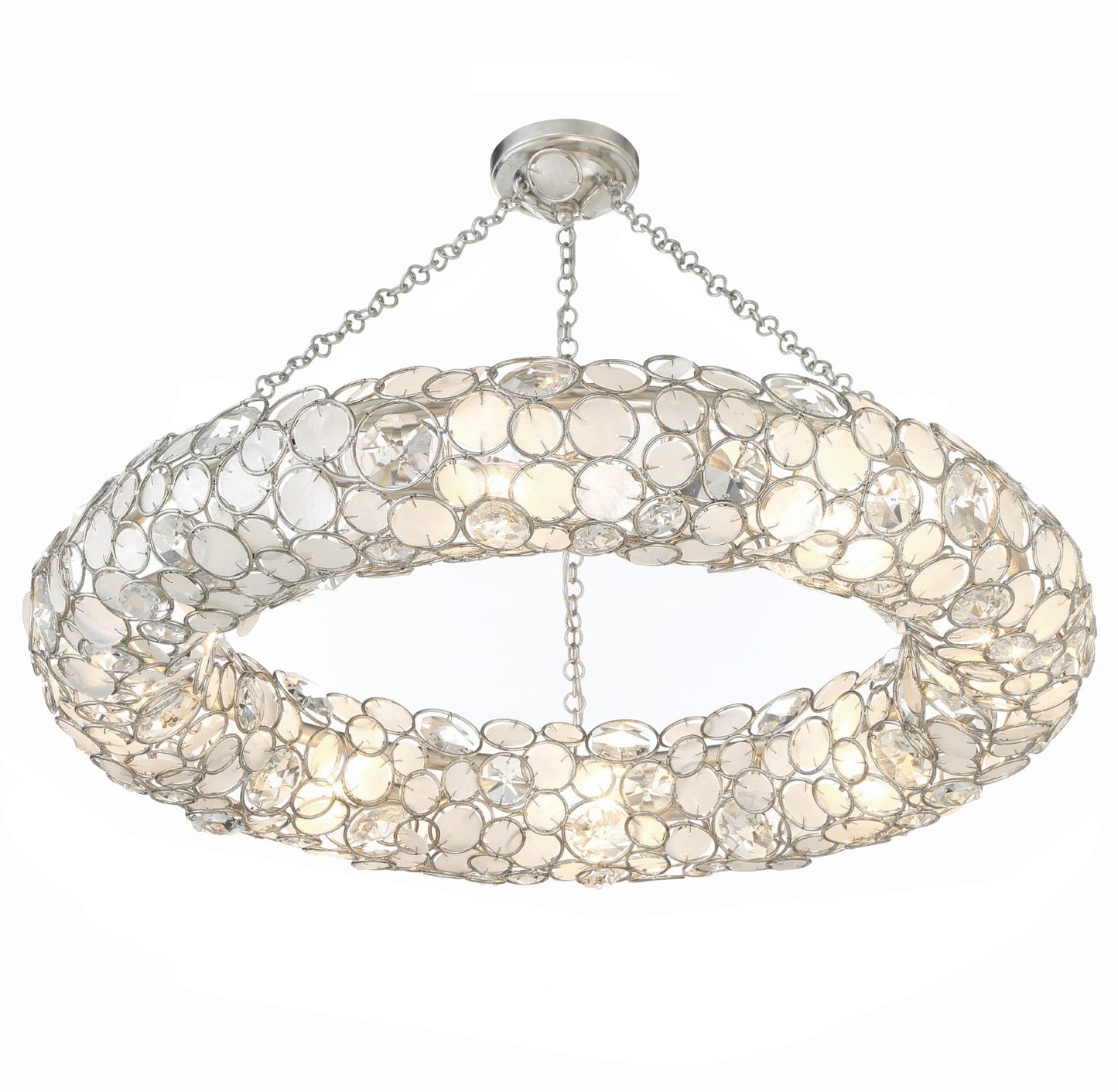 Crystorama 528P-SA_CEILING Palla 8 Light Semi Flush Mount - Antique Silver