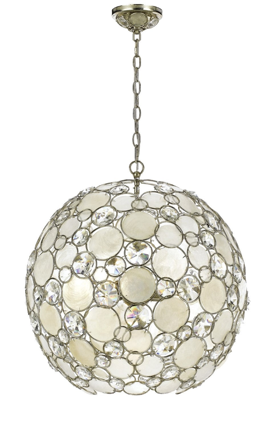 Crystorama 529-SA Palla 6 Light Sphere Chandelier - Antique Silver