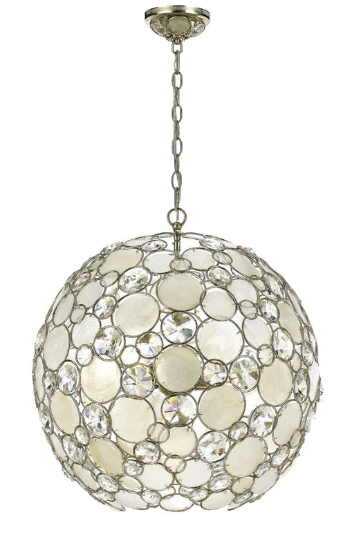 Crystorama 529-SA Palla 6 Light Sphere Chandelier - Antique Silver
