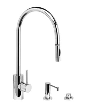 Waterstone 5300-3 Contemporary Extended Reach PLP Pulldown Faucet 3pc. Suite