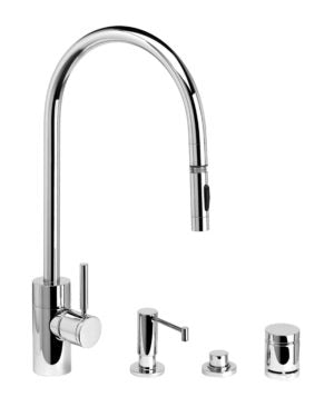 Waterstone 5300-4 Contemporary Extended Reach PLP Pulldown Faucet 4pc. Suite