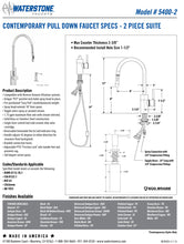 Load image into Gallery viewer, Waterstone 5400-2 Contemporary PLP Pulldown Faucet 2pc. Suite