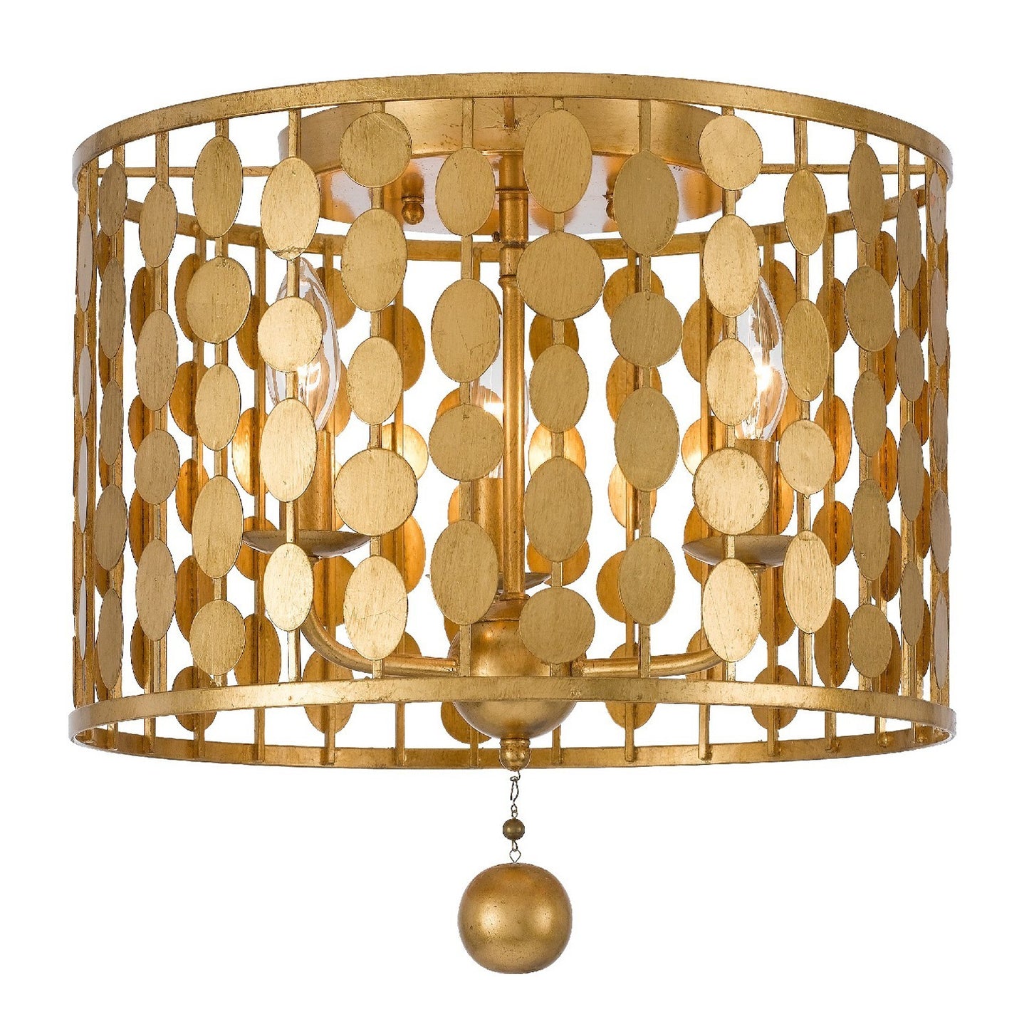 Crystorama 544-GA Layla 3 Light Ceiling Mount - Antique Gold