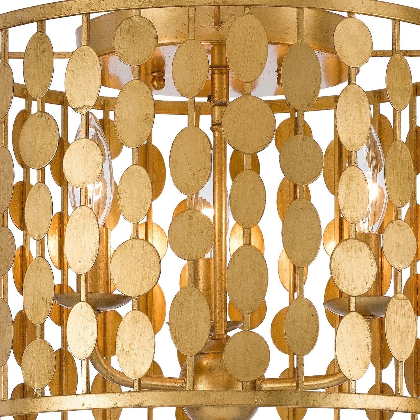 Crystorama 544-GA Layla 3 Light Ceiling Mount - Antique Gold