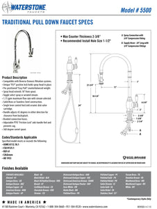 Waterstone 5500 Traditional Extended Reach PLP Pull Down Faucet
