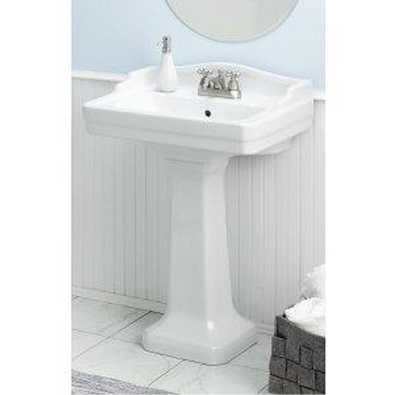 Cheviot 553-WH-4 Square Essex Pedestal Sink  - White