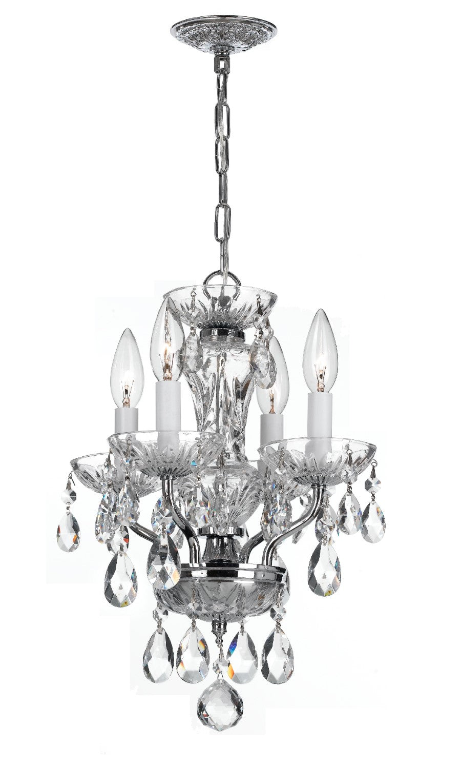 Crystorama 5534-CL-I Traditional Crystal 4 Light Clear Italian Crystal Mini Chandelier - Parent