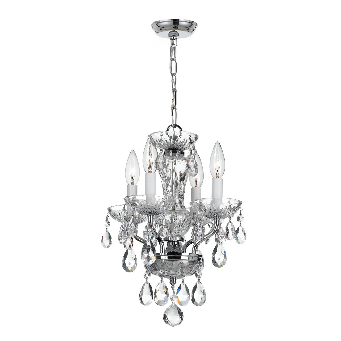 Crystorama 5534-CL-S Traditional Crystal 4 Light Swarovski Strass Crystal Mini Chandelier - Parent