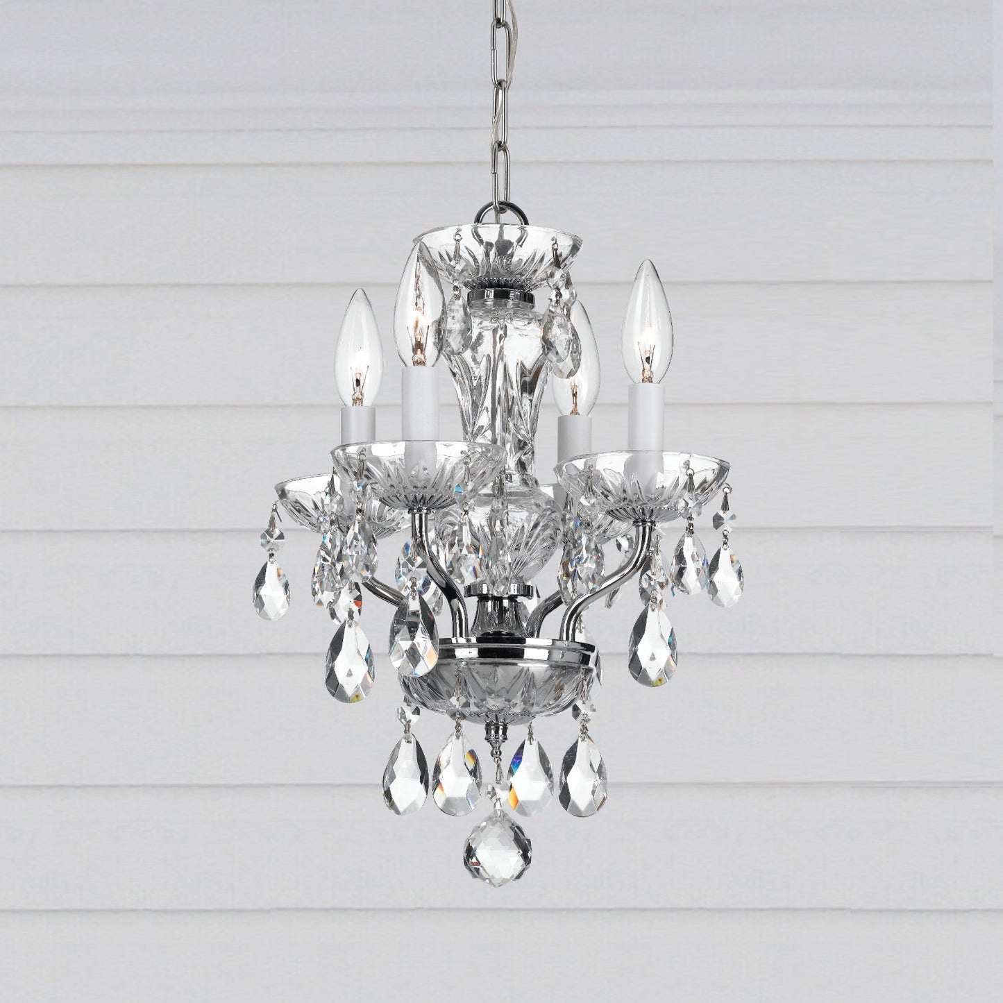 Crystorama 5534-CL-S Traditional Crystal 4 Light Swarovski Strass Crystal Mini Chandelier