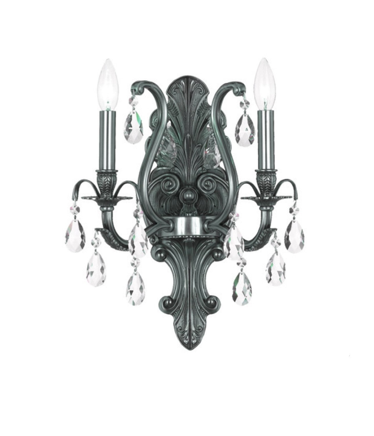Crystorama 5563-CL-MWP Dawson 2 Light Golden Teak Crystal Wall Mount