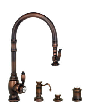 Waterstone 5600-4 Traditional Standard Reach PLP Pulldown Faucet 4pc. Suite