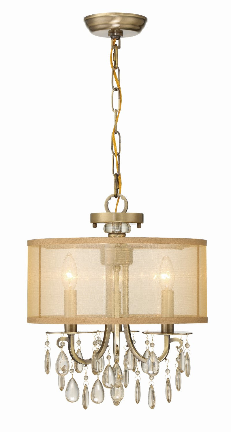 Crystorama 5623 Hampton 3 Light Clear Crystal Drum Shade Mini Chandelier - Parent