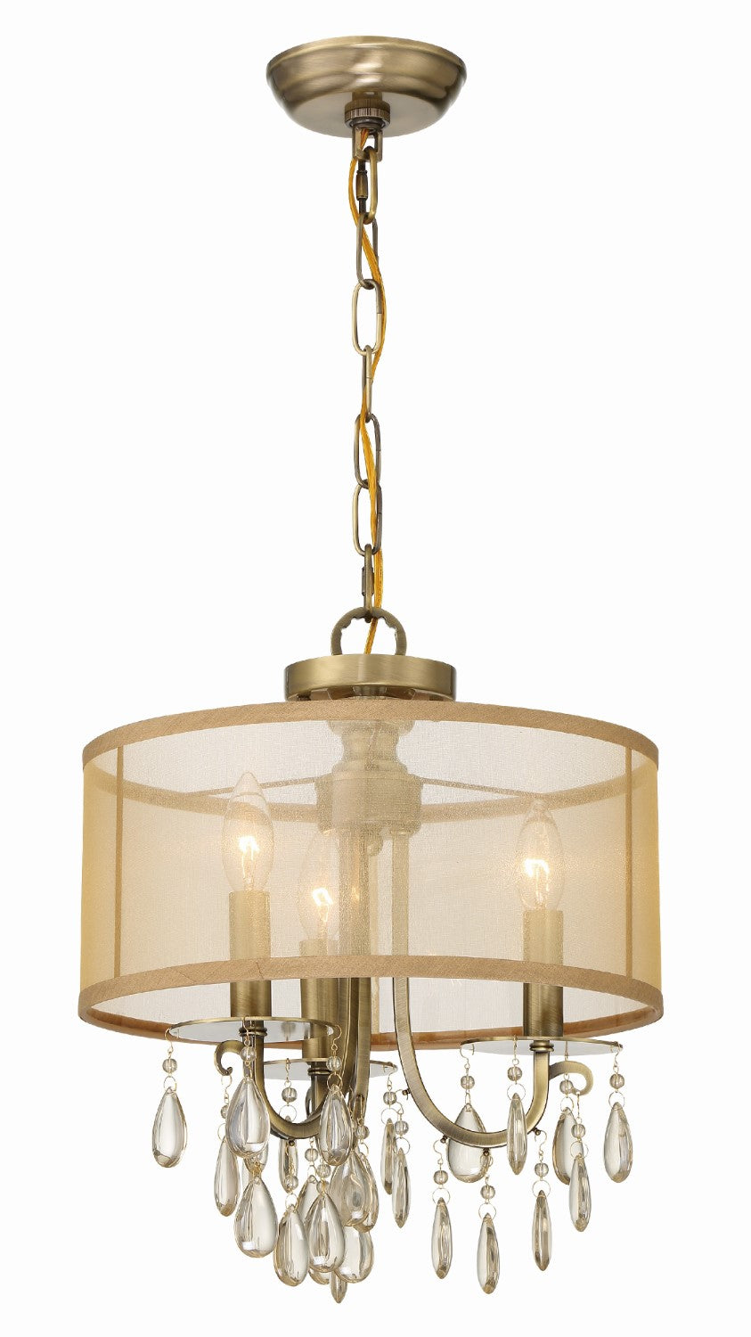 Crystorama 5623 Hampton 3 Light Clear Crystal Drum Shade Mini Chandelier - Parent