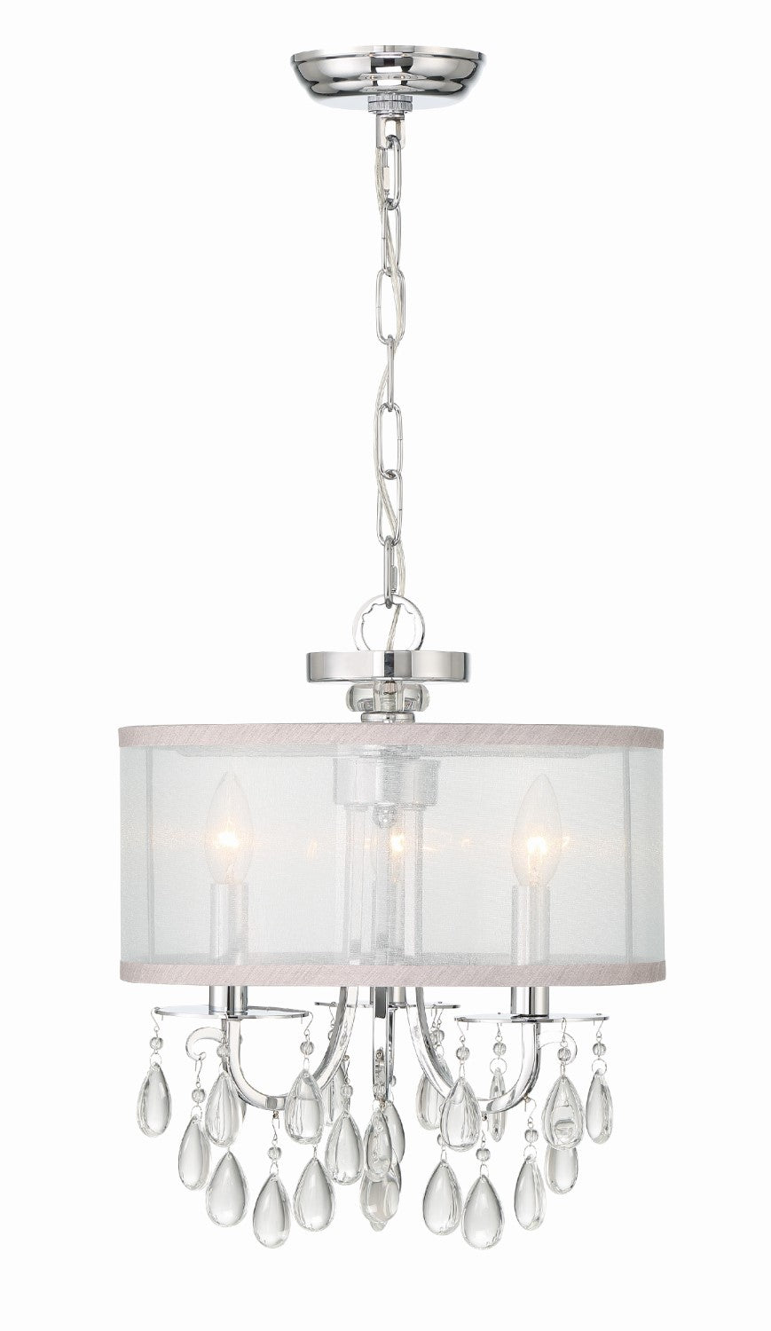 Crystorama 5623 Hampton 3 Light Clear Crystal Drum Shade Mini Chandelier