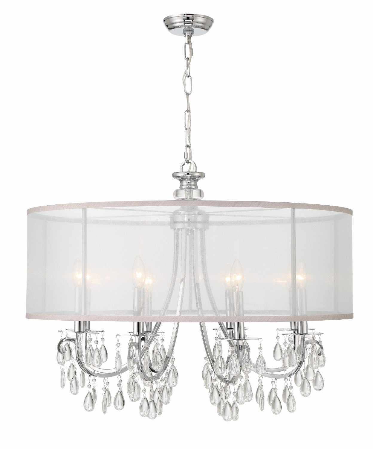 Crystorama 5628 Hampton 8 Light Drum Shade Chandelier
