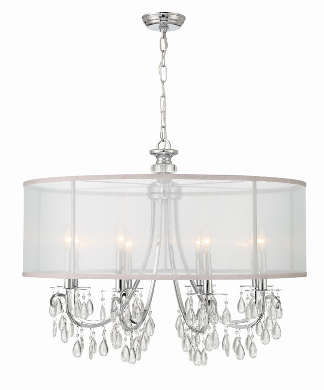 Crystorama 5628 Hampton 8 Light Drum Shade Chandelier