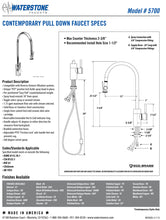 Load image into Gallery viewer, Waterstone 5700 Transitional Extended Reach PLP Pulldown Faucet - Lever Sprayer