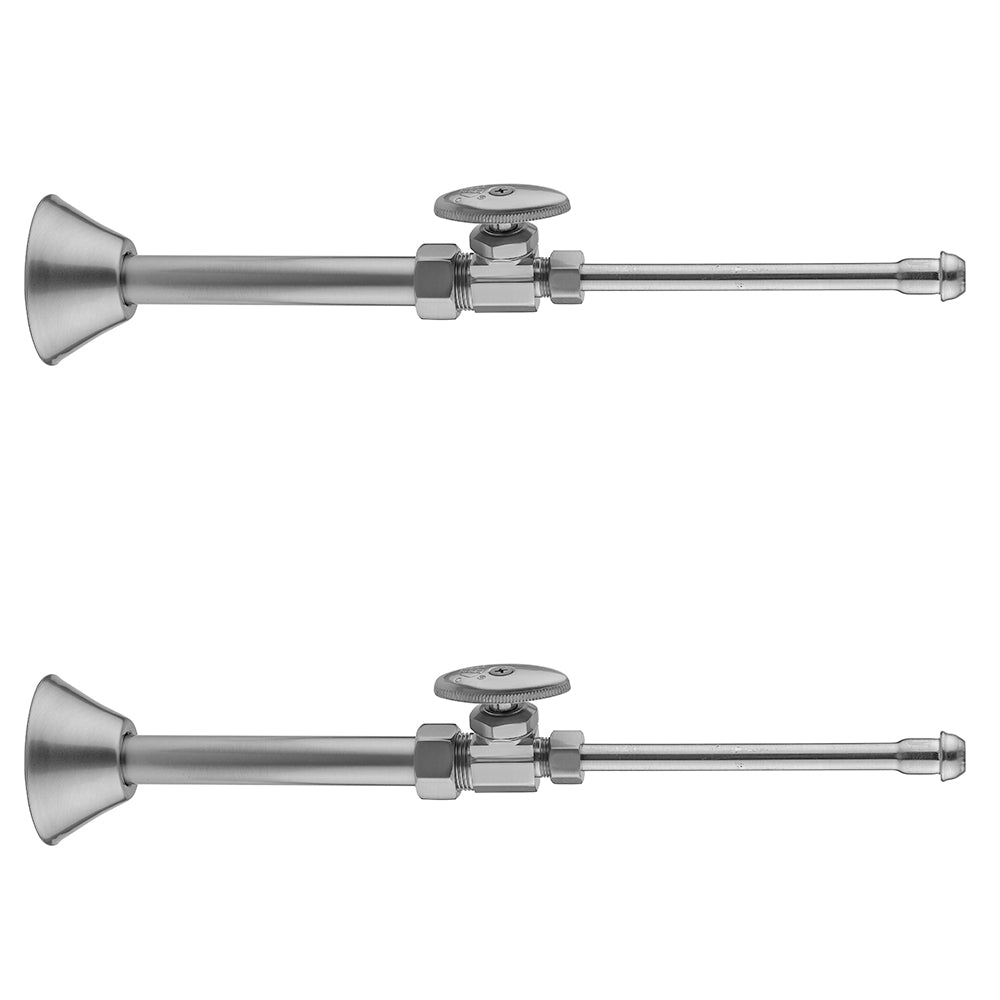 Jaclo 581-62CT Multi Turn Straight Pattern 5/8" O.D. Compression (Fits 1/2" Copper) X 3/8" O.D. Faucet Supply Kit With Oval Handle, 20" Supply Tubes, Cover Tubes, Escutcheons - Parent