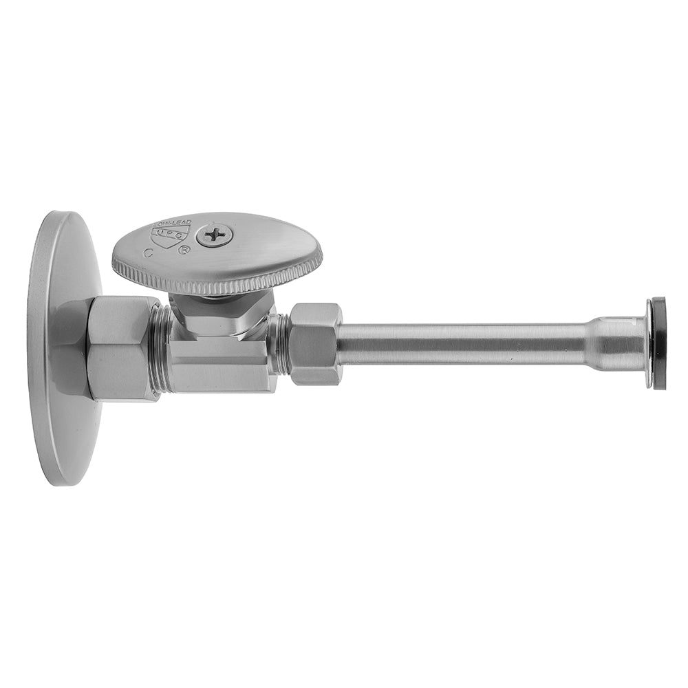 Jaclo 581-72 Multi Turn Straight Pattern 5/8" O.D. Compression (Fits 1/2" Copper) X 3/8" O.D. Toilet Supply Kit With Oval Handle, 20" Supply Tube, Escutcheon - Parent
