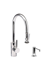 Load image into Gallery viewer, Waterstone 5810-2 Transitional Standard Reach PLP Pulldown Angled Spout Faucet w/Lever Sprayer 2pc Suite