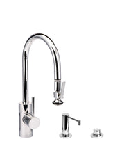 Load image into Gallery viewer, Waterstone 5810-3 Transitional Standard Reach PLP Pulldown Angled Spout Faucet w/Lever Sprayer 3pc Suite