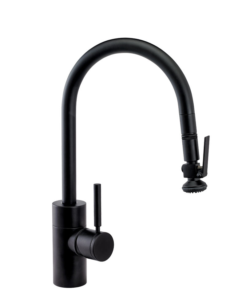 Waterstone 5810 Transitional Standard Reach PLP Pulldown Angled Spout Faucet w/Lever Sprayer