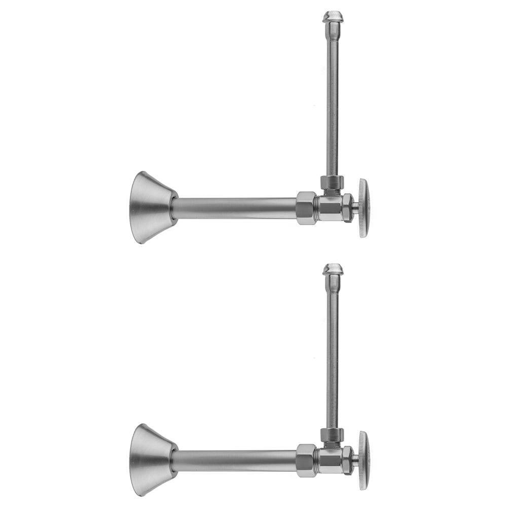 Jaclo 5812-62CT Multi Turn Angle Pattern 5/8" O.D. Compression (Fits 1/2" Copper) X 3/8" O.D. Faucet Supply Kit With Oval Handle, 20" Supply Tubes, Cover Tubes, Escutcheons - Parent