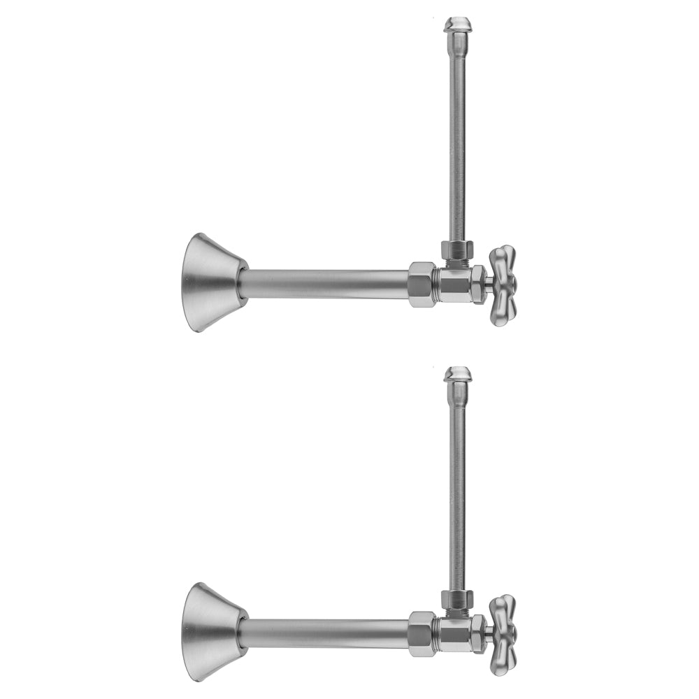 Jaclo 5812X-62CT Multi Turn Angle Pattern 5/8" O.D. Compression (Fits 1/2" Copper) X 3/8" O.D. Faucet Supply Kit With Cross Handle, 20" Supply Tubes, Cover Tubes, Escutcheons - Parent
