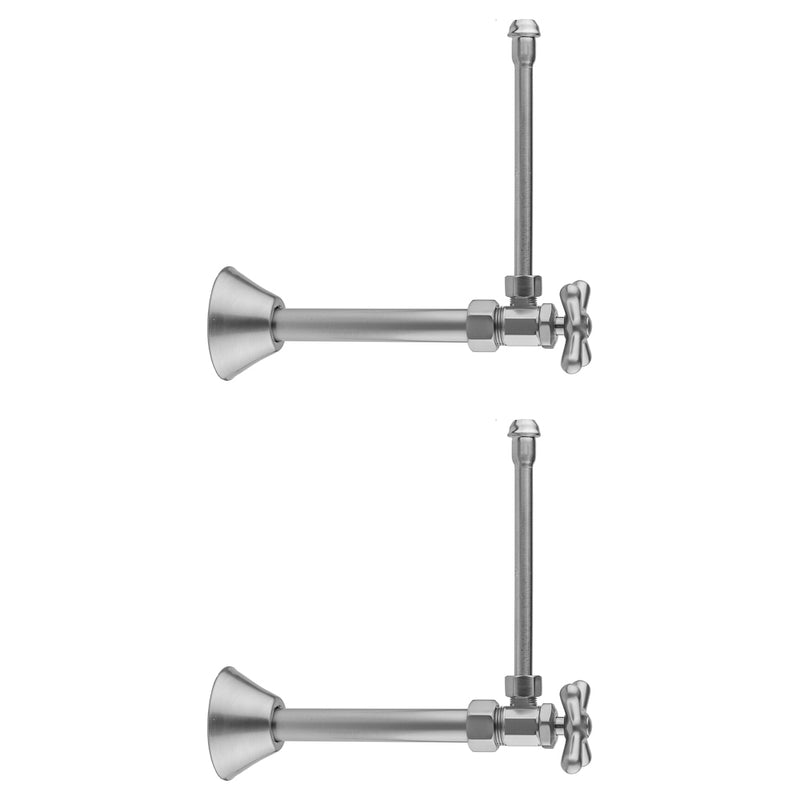 Jaclo 5812X-62CT Multi Turn Angle Pattern 5/8" O.D. Compression (Fits 1/2" Copper) X 3/8" O.D. Faucet Supply Kit With Cross Handle, 20" Supply Tubes, Cover Tubes, Escutcheons - Parent