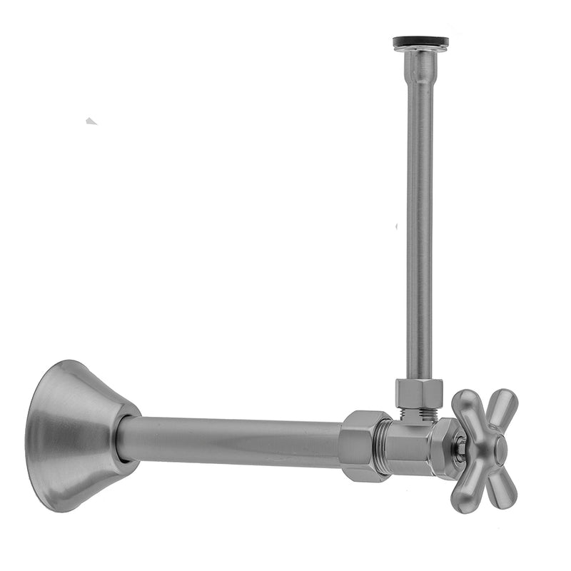 Jaclo 5812X-72CT Multi Turn Angle Pattern 5/8" O.D. Compression (Fits 1/2" Copper) X 3/8" O.D. Toilet Supply Kit With Cross Handle, 20" Supply Tube, Cover Tube, Escutcheon - Parent