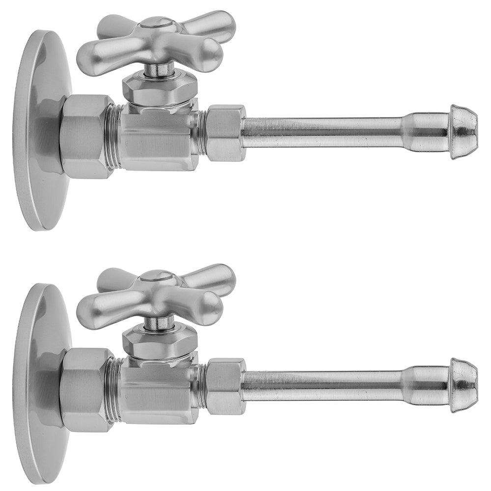Jaclo 581X-62 Multi Turn Straight Pattern 5/8" O.D. Compression (Fits 1/2" Copper) X 3/8" O.D. Faucet Supply Kit With Cross Handle, 20" Supply Tubes, Escutcheons - Parent