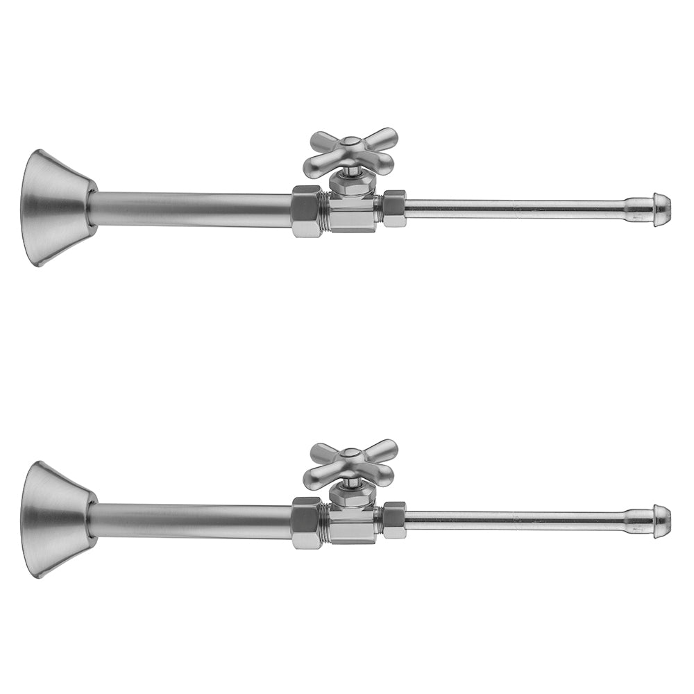 Jaclo 581X-62CT Multi Turn Straight Pattern 5/8" O.D. Compression (Fits 1/2" Copper) X 3/8" O.D. Faucet Supply Kit With Cross Handle, 20" Supply Tubes, Cover Tube, Escutcheons - Parent
