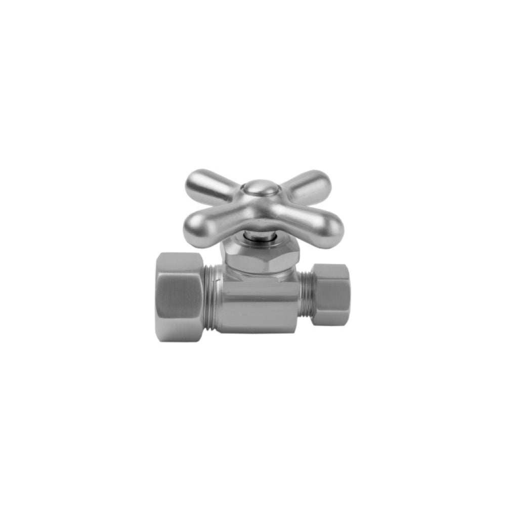 Jaclo 581X Multi Turn Straight Pattern 5/8" O.D. Compression (Fits 1/2" Copper) X 3/8" O.D. Supply Valve With Cross Handle - Parent