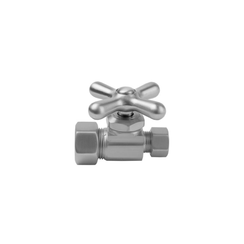 Jaclo 581X Multi Turn Straight Pattern 5/8" O.D. Compression (Fits 1/2" Copper) X 3/8" O.D. Supply Valve With Cross Handle - Parent