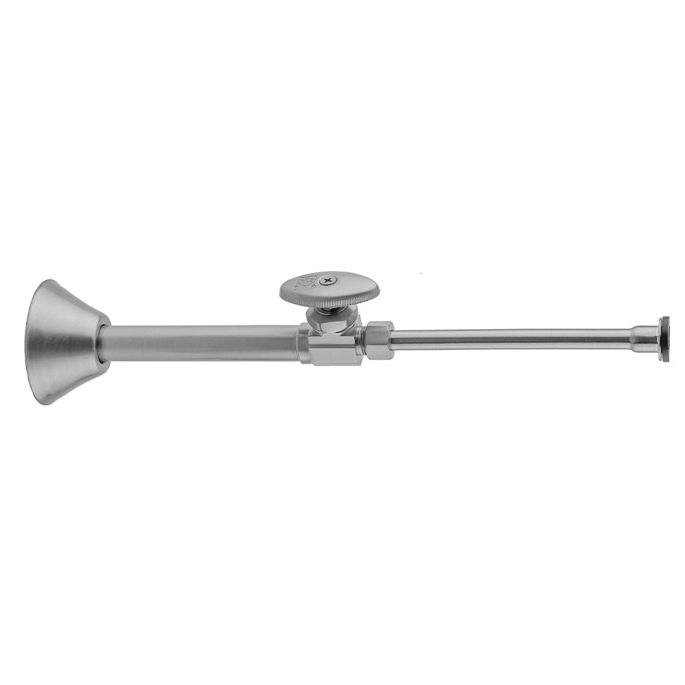 Jaclo 5826-72 Multi Turn Straight Pattern 1/2" Copper (Sweat Fit) X 3/8" O.D. Toilet Supply Kit With Oval Handle, 20" Supply Tube, Escutcheon - Parent
