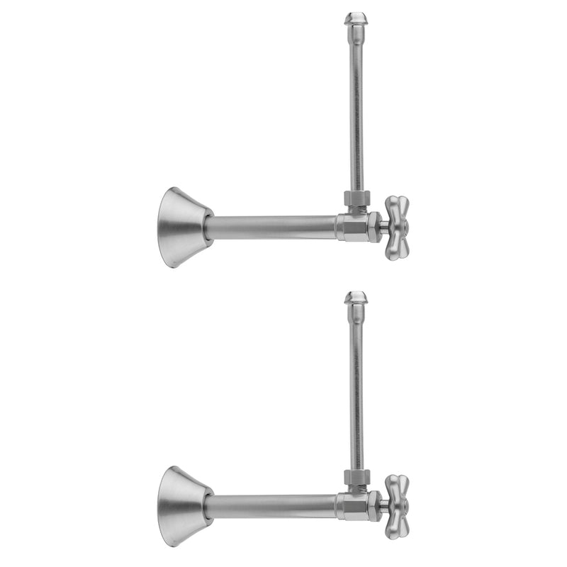 Jaclo 582X-62 Multi Turn Angle Pattern 1/2" Copper (Sweat Fit) X 3/8" O.D. Faucet Supply Kit With Cross Handle, 20" Supply Tubes, Escutcheons - Parent