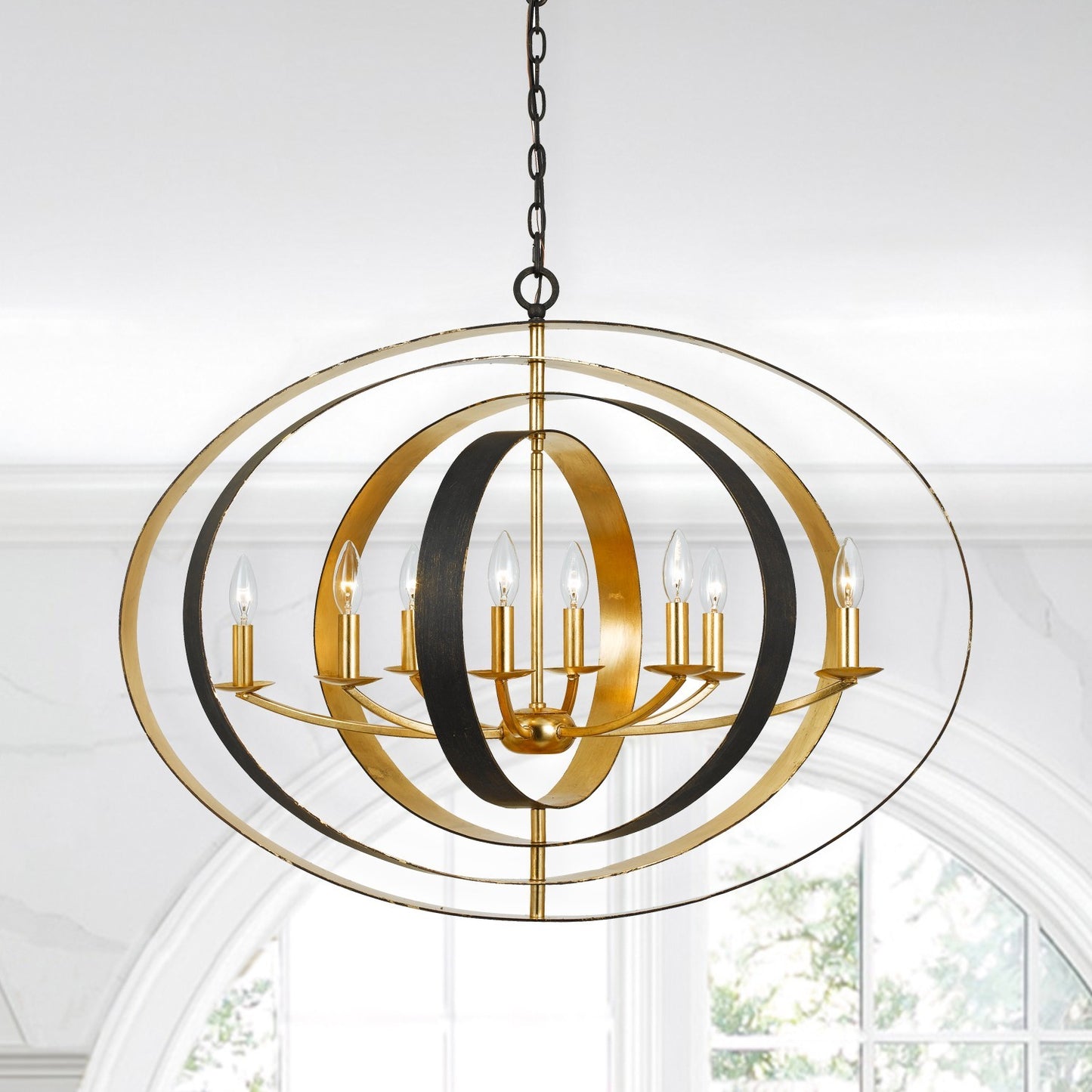 Crystorama 588 Luna 8 Light Chandelier