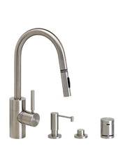 Load image into Gallery viewer, Waterstone 5910-4 Contemporary Prep Size PLP Pulldown Angled Spout Faucet w/Toggle Sprayer 4pc Suite