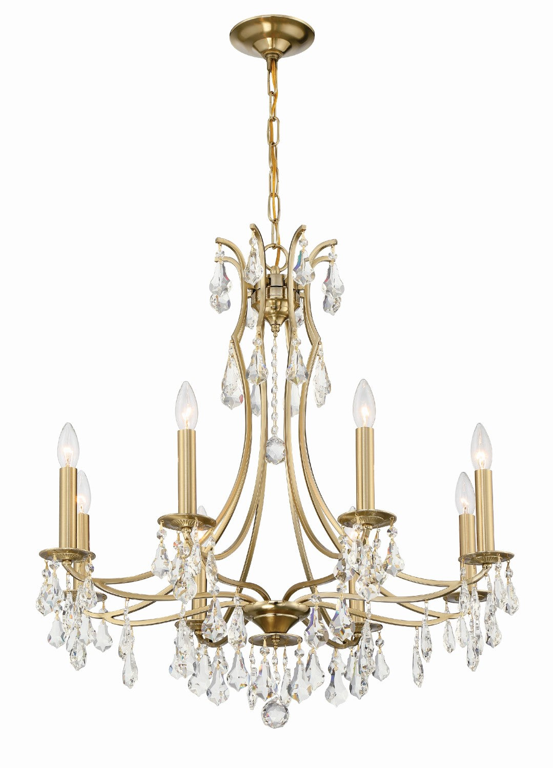 Crystorama 5938-CL-MWP Cedar 8 Light Chandelier