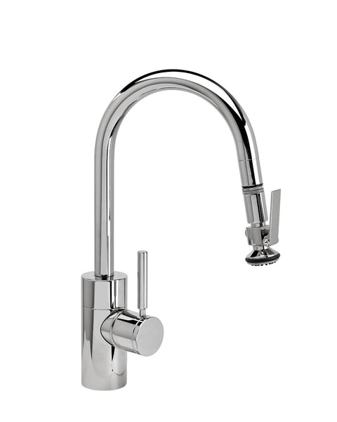 Waterstone 5940 Transitional Prep Size PLP Pulldown Angled Spout Faucet w/Lever Sprayer