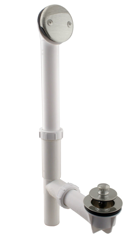 Westbrass 594244 White 1-1/2 in. Tubular Twist and Close Bath Waste